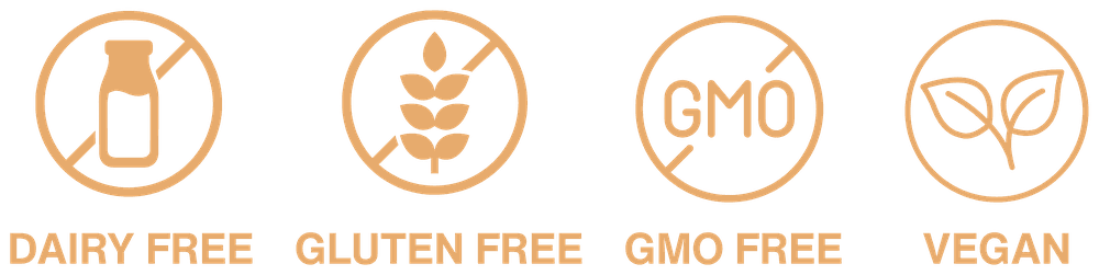 Dairy free, gluten free, GMO free, vegan